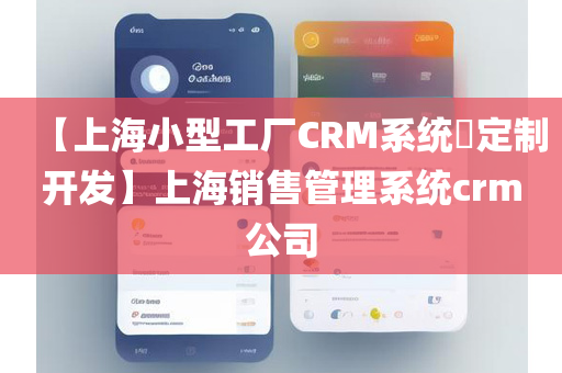 【上海小型工厂CRM系统​定制开发】上海销售管理系统crm公司